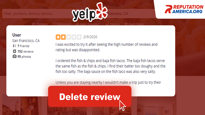 Remove The Bad Reviews On The Yelp Platform
